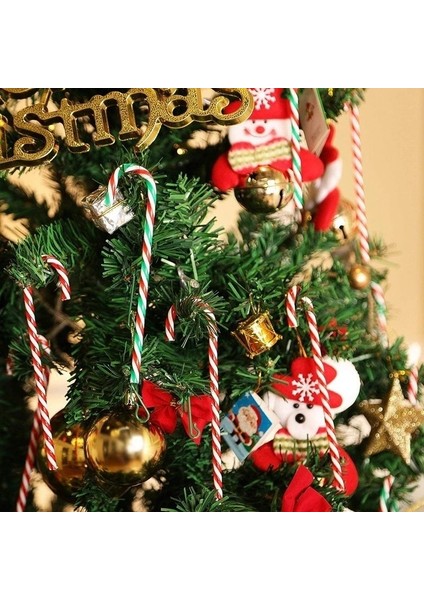 Kırmızı ve Yeşil 20 Adet Noel Akrilik Baston Şekerler Bükülmüş Koltuk Değneği Noel Ağacı Asılı Süsler Yeni Yıl Partisi Ev Dekorasyonu Çocuklar Hediye Oyuncak (Yurt Dışından)