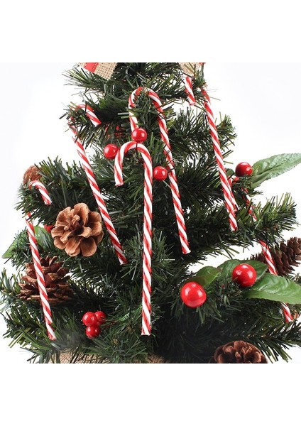 Kırmızı 10 Adet Noel Lolipop Kolye Şeker Kamışı Noel Ağacı Askı Süsleri Noel Dekorasyonu Için Noel Partisi Malzemeleri (Yurt Dışından)