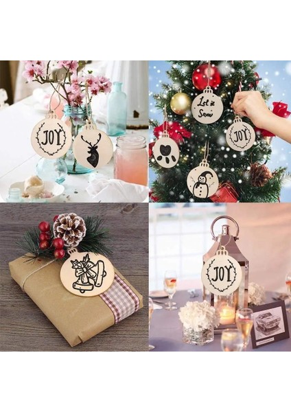 JM01556 10 Adet Dıy Ahşap Noel Süs Bitmemiş Ahşap Noel Ağacı Dıy Zanaat Xms Ev Partisi Dekoru Için Asılı Süslemeler (Yurt Dışından)