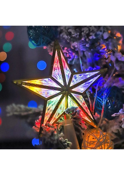 Bir Altın Navidad 2023 Yeni Yıl Dekorasyon Noel Ağacı Beş Köşeli Yıldız LED Işıklar Çelenk Peri Işıklar Noel Ev Dekorasyonu Noel (Yurt Dışından) modelleri