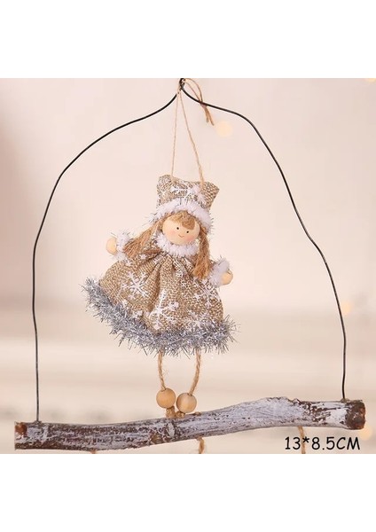 C5-Gold Girl 2023 Navidad Noel Ağacı Araba Dekor Ahşap Asılı Kolye Elk Noel Süslemeleri Ev Için Yeni Yıl Noel Doğum Günü Hediyesi (Yurt Dışından)