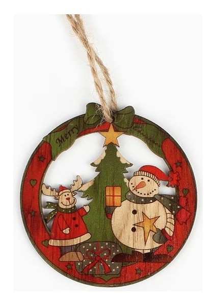 Retro Kardan Adam 1 Huadodo 4 Adet Yaratıcı Noel Baba ve Kardan Adam Ahşap Noel Kolye Süsleme Noel Ağacı Süsler Dekorasyon Çocuk Oyuncakları (Yurt Dışından)