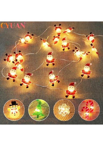 Stil M 2m Noel Baba Noel Ağacı LED Dize Işıklar Çelenk Kar Taneleri Noel Dekorasyon Ev Peri Işık Yeni Yıl Noel Dekor Için (Yurt Dışından)