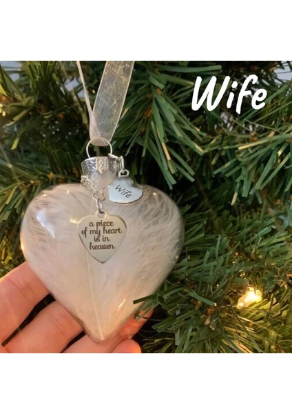 Karısı Kalbimin Bir Parçası Cennette Aşk Noel Hatıra Şeffaf Plastik Top Hatıra Noel Ağacı Süsler Takı Hediye (Yurt Dışından)
