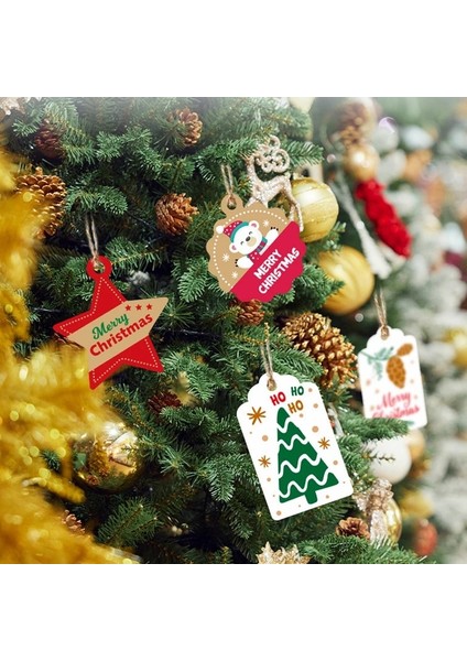 T 100 Adet Merry Christmas Etiketleri Kraft Kağıt Kartı Hediye Etiketi Halat Noel Ağacı Askı Süsleri Noel Yeni Yıl 2023 Dekorasyon (Yurt Dışından)