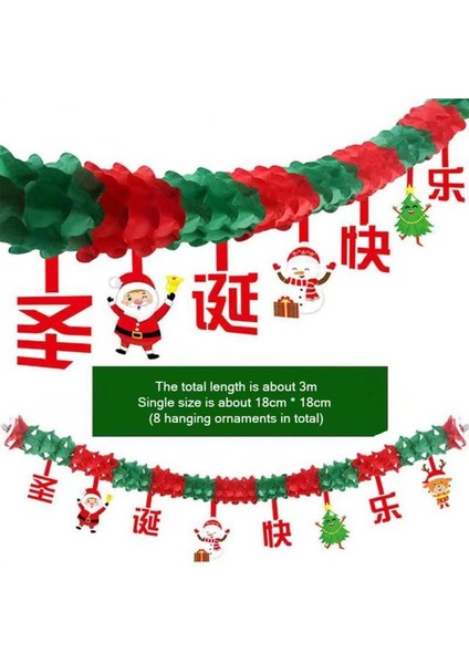 Merry Christmas Noel Banner Süslemeleri Noel Kolye Damla Süsler Tavan Düzeni Bayraklar Noel Ağacı Dekor Ev Festivali Parti Malzemeleri (Yurt Dışından)