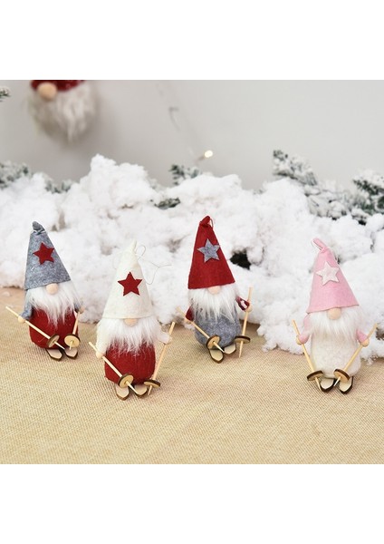 347 - Beyaz Melek Yeni Yıl 2023 Hediyeleri Noel Kayak Noel Baba Cüceler Bebekler Noel Oyuncakları Ev Için Noel Süslemeleri Navidad 2022 Doğum Süsleri (Yurt Dışından)