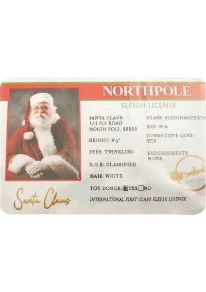 F 2 Adet 1/2/3 Adet Noel Baba Uçuş Lisans Kartı Noel Arifesi Ehliyet Noel Hediyesi Çocuklar Için Mutlu Noeller Süslemeleri (Yurt Dışından)