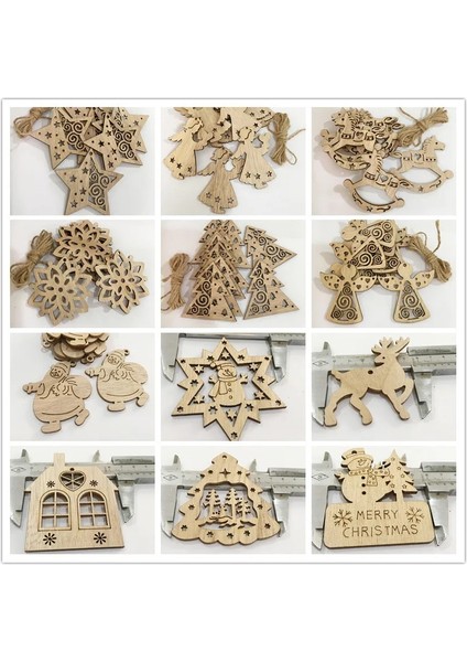 G 10 Adet Ahşap Melek Şekli Kesikler El Sanatları Boş Ahşap Askı Süsleri Sicim ile Yılbaşı Ağacı Dekorasyonu Için (Yurt Dışından) fiyatları