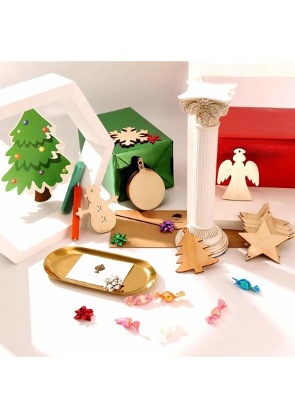 Kuş 10 Adet Boş Ahşap Diskler Toplu El Sanatları Için Delikli Centerpieces Bitmemiş Ahşap Noel Kesikler Süsler Boya (Yurt Dışından)