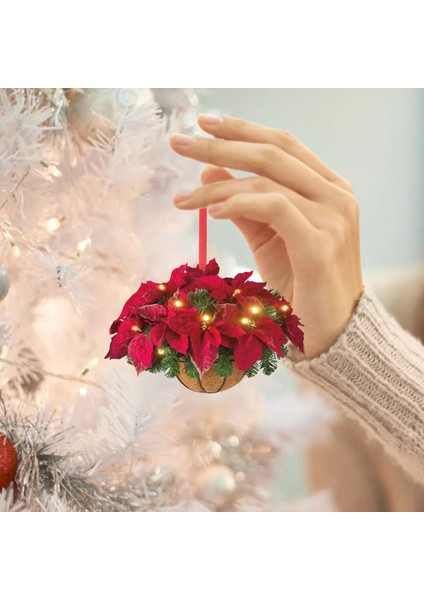 D Tek Boyut Dekorasyon Ahşap Asılı Sepet Noel Önceden Aydınlatılmış Hediye Süsleri Noel Yapay Asılı Kolye Dekorasyonu # 50G (Yurt Dışından) modelleri