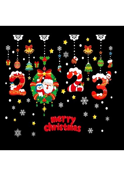 11 Resimde Gösterildiği Gibi Noel Duvar Pencere Çıkartmaları Evlenmek Noel Dekorasyonu Ev Için 2023 Noel Süsleri Noel Navidad Hediye Yeni Yıl 2024 (Yurt Dışından)