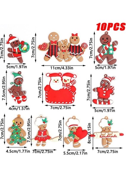 SD02 1 Takım Zencefilli Kurabiye Adam Noel Ağacı Pvc Süsler Dize Merry Christmas Ağacı Yumuşak Oturma Odası Parti Ev Dekor Malzemeleri (Yurt Dışından)