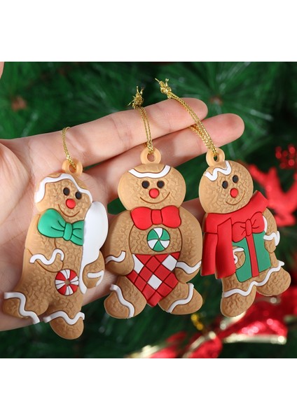 SD02 1 Takım Zencefilli Kurabiye Adam Noel Ağacı Pvc Süsler Dize Merry Christmas Ağacı Yumuşak Oturma Odası Parti Ev Dekor Malzemeleri (Yurt Dışından)