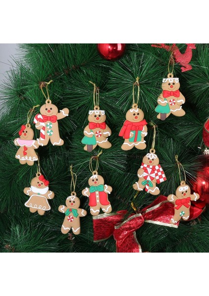 SD02 1 Takım Zencefilli Kurabiye Adam Noel Ağacı Pvc Süsler Dize Merry Christmas Ağacı Yumuşak Oturma Odası Parti Ev Dekor Malzemeleri (Yurt Dışından)