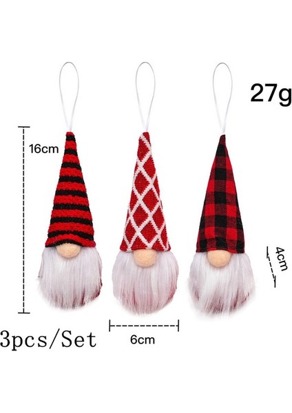 Gösterildiği Gibi 3 Adet Noel Deco Noel Mini Gnome Yüzü Olmayan Orman Yaşlı Adam Bebek Kolye 2023 Merry Christmas Natal Noel Noel Ağacı Dekor Navidad (Yurt Dışından) fiyatları