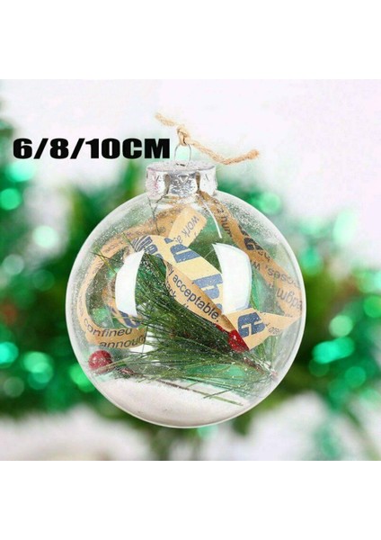 10 Cm-Altın 6/8/10 cm Şeffaf Noel Topu Plastik Biblo Temizle Doldurulabilir Noel Ağacı Asılı Süslemeleri Dıy Parti Yeni Yıl Süsleme (Yurt Dışından)