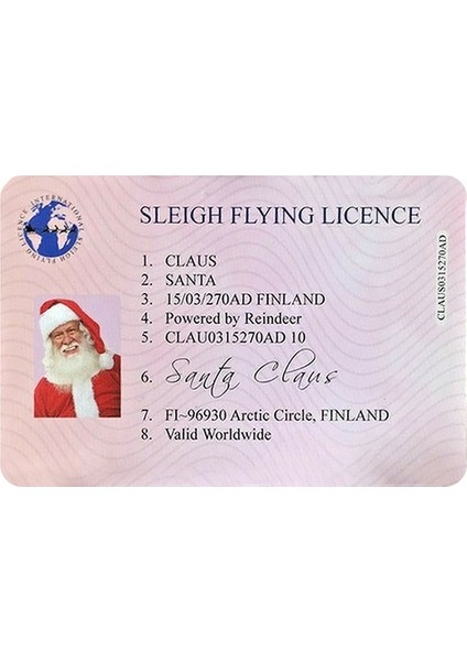 B 5 Adet 1/5/10 Adet Yaratıcı Noel Baba Uçuş Lisansı Noel Arifesi Ehliyet Çocuklar Için Noel Hediyeleri Çocuk Noel Ağacı Dekor (Yurt Dışından)