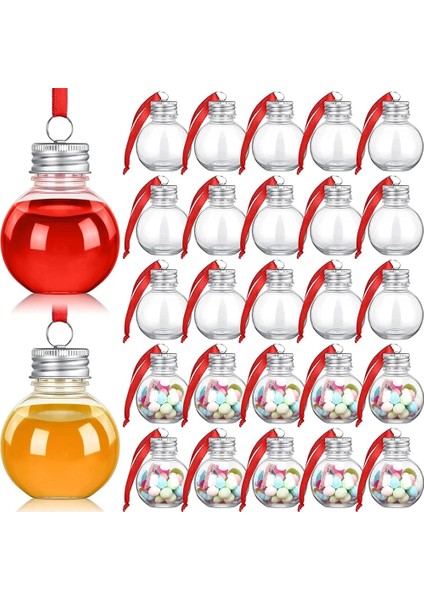 60MM 10 Adet Noel Ağacı Süsleme Doldurulabilir Içki Su Şişesi Ampuller Şekli Plastik Şeffaf Noel Topu Çan Kolye Ev Partisi Dekoru (Yurt Dışından)