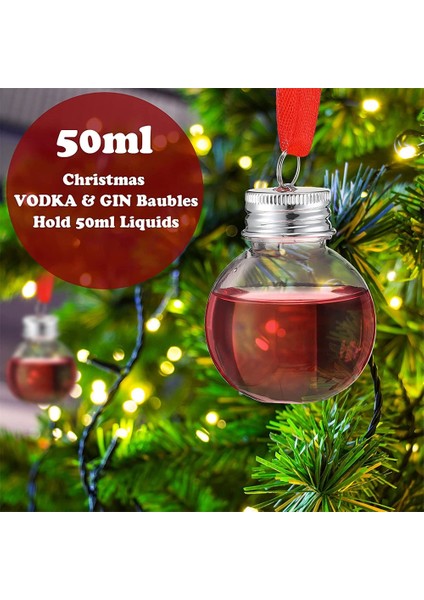 60MM 10 Adet Noel Ağacı Süsleme Doldurulabilir Içki Su Şişesi Ampuller Şekli Plastik Şeffaf Noel Topu Çan Kolye Ev Partisi Dekoru (Yurt Dışından)