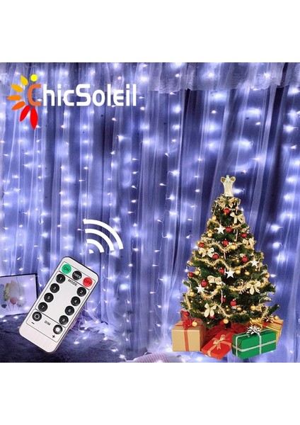 Sıcak Beyaz 3X3M 100LED 3m LED Perde Dize Işık Noel Süslemeleri Ev Garland Dekor Için Yeni Yıl 2023 Ramazan 2022 Noel Süsleri (Yurt Dışından)