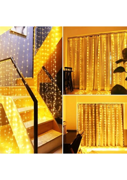 Sıcak Beyaz 3X3M 100LED 3m LED Perde Dize Işık Noel Süslemeleri Ev Garland Dekor Için Yeni Yıl 2023 Ramazan 2022 Noel Süsleri (Yurt Dışından)