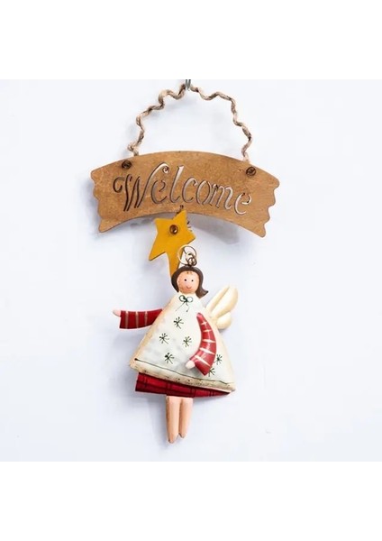 TY01-10X18CM-1PC 1pc Noel Melek Metal El Sanatları Hediye Kolye Beyaz Elbise Kız Asılı Dekorlar Damla Süsleme Parti Malzemeleri Festivali Aksesuarları (Yurt Dışından)