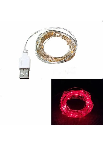 Kırmızı USB 5m 50LED Noel Süslemeleri Yeni Yıl 2023 Için Ev Için, Noel Süsleri Için Garland Peri Dize Işık Noel Ağacı Dekorasyonu, (Yurt Dışından)