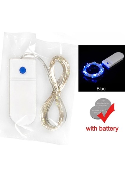 Mavi 1m 3 Modlu Peri Işıkları, CR2032 Pilli LED Dize Işıklar, Su Geçirmez Bakır Tel, Pırıltı Ateşböceği Işıkları, Noel Düğün Dekorasyonu (Yurt Dışından) fiyatları