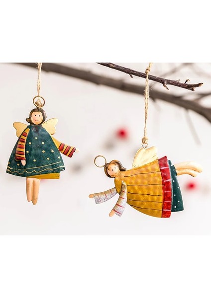 C1 2022 Noel Süslemeleri Melek Yeni Yıl 2023 Metal Noel Süsleri Kolye Asılı Hediyeler Noel Navidad Noel Ağacı Dekoru (Yurt Dışından)