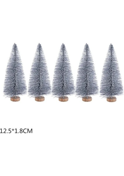 12.5 Cm-Gümüş 5 Adet 5-16 cm Sisal Fiber Mini Noel Ağacı Kar Don Çam Ağacı Dıy Zanaat Noel Partisi Masa Dekorasyon Noel Süsleri (Yurt Dışından)