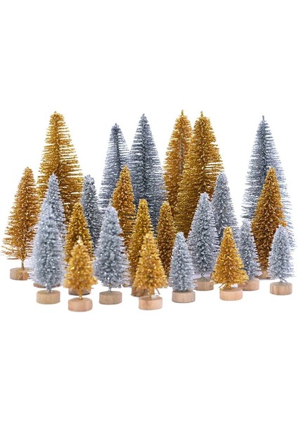 12.5 Cm-Gümüş 5 Adet 5-16 cm Sisal Fiber Mini Noel Ağacı Kar Don Çam Ağacı Dıy Zanaat Noel Partisi Masa Dekorasyon Noel Süsleri (Yurt Dışından)
