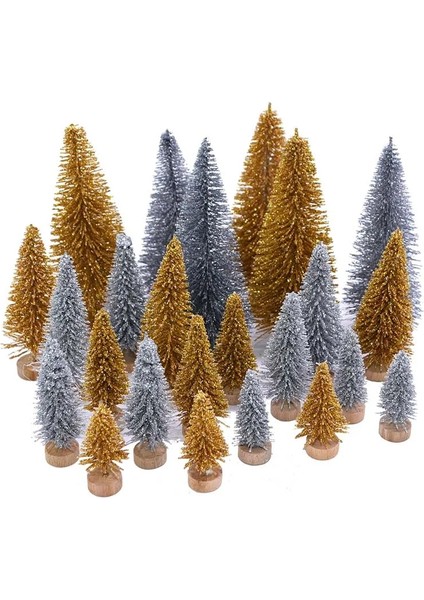 12.5 Cm-Gümüş 5 Adet 5-16 cm Sisal Fiber Mini Noel Ağacı Kar Don Çam Ağacı Dıy Zanaat Noel Partisi Masa Dekorasyon Noel Süsleri (Yurt Dışından)