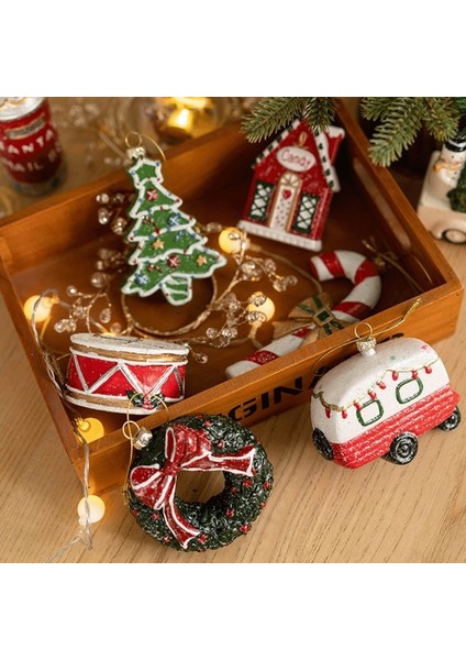 Noel Ağacı Noel Kolye Ev Çelenk Davul Kolye Noel Ağacı Ev Bahçe Çiftlik Evi Kapı Asılı Özel Şekil Süsleme (Yurt Dışından) indirimleri