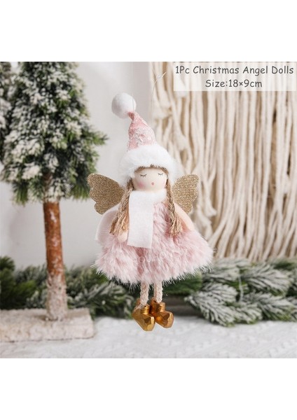 712 - Pembe Melek Yeni Yıl 2024 Hediyeleri Noel Melek Bebekler Noel Ağacı Süsleri Ev Için Noel Süslemeleri Navidad 2023 Natal Noel Deco Doll (Yurt Dışından)