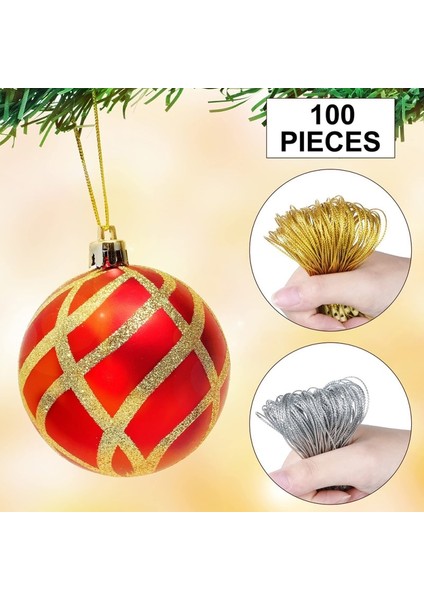 05 100 Adet 100 Adet Noel Halat Polyester Dize Iplik Kordon Hattı Noel Ağacı Topu Halatlar Asılı Kolye Süsleme Etiketi Etiket Dekorasyon (Yurt Dışından)