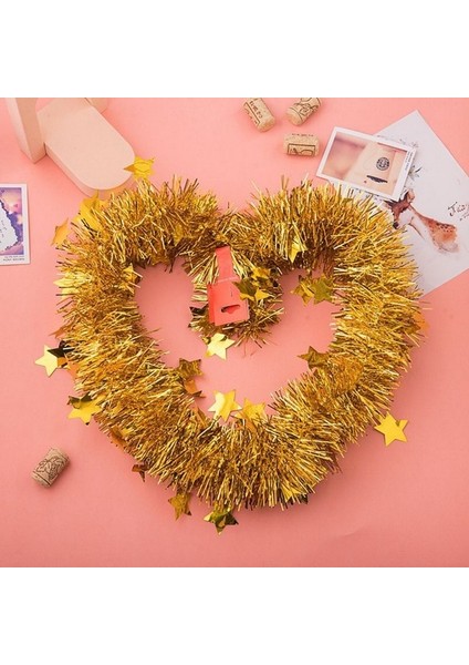 Star-07 200 cm Folyo Tinsel Şerit Çelenk Noel Dekorasyonu Için Noel Ağacı Sarma Şerit Noel Süsler Yeni Yıl Dekor Malzemeleri (Yurt Dışından)