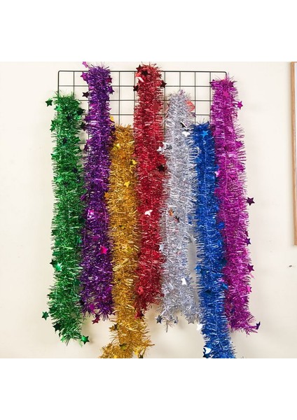 Star-07 200 cm Folyo Tinsel Şerit Çelenk Noel Dekorasyonu Için Noel Ağacı Sarma Şerit Noel Süsler Yeni Yıl Dekor Malzemeleri (Yurt Dışından) fiyatları