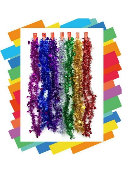 Star-07 200 cm Folyo Tinsel Şerit Çelenk Noel Dekorasyonu Için Noel Ağacı Sarma Şerit Noel Süsler Yeni Yıl Dekor Malzemeleri (Yurt Dışından) fırsatları