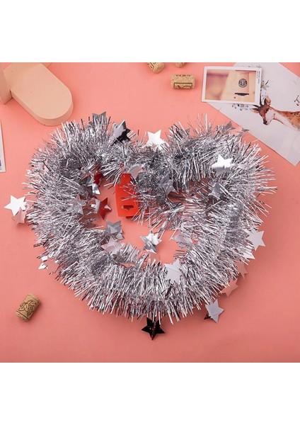 Star-07 200 cm Folyo Tinsel Şerit Çelenk Noel Dekorasyonu Için Noel Ağacı Sarma Şerit Noel Süsler Yeni Yıl Dekor Malzemeleri (Yurt Dışından) indirimleri
