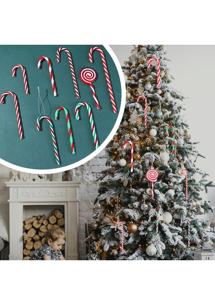 12 Adet-Cam 1/5/3/6 Adet Noel Kamışı Renkli Noel Ağacı Askı Süsleri Plastik Şeker Oyuncaklar Hediye Parti Yeni Yıl Malzemeleri Ev Dekorasyonu (Yurt Dışından) fırsatları