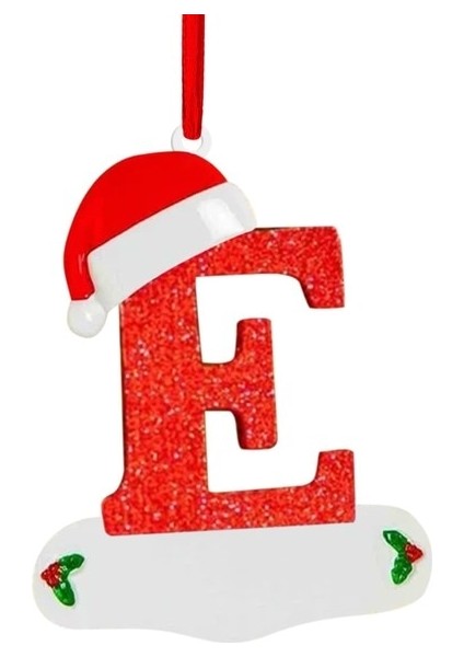 E Noel Ağacı Askı Süsleri 26 Alfabe ile Noel Şapka Süsleme Diy El Sanatları Noel Ağacı Parti Süslemeleri #50G (Yurt Dışından)