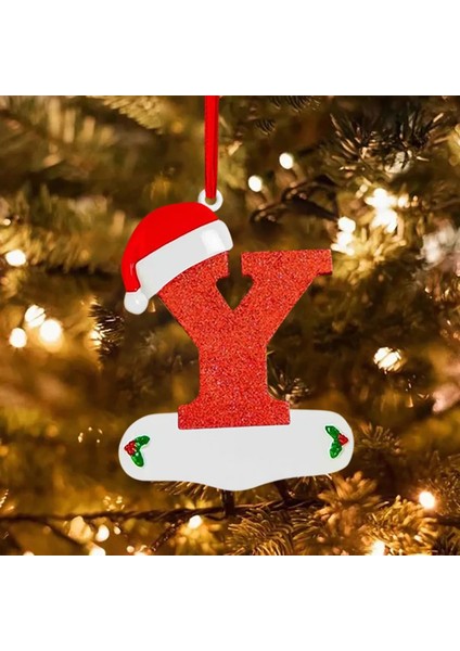 E Noel Ağacı Askı Süsleri 26 Alfabe ile Noel Şapka Süsleme Diy El Sanatları Noel Ağacı Parti Süslemeleri #50G (Yurt Dışından)