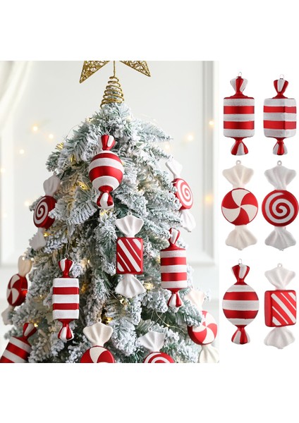 Şeker Kamışı Karışımı 6 Adet 6 Adet Noel Asılı Şeker Topları Kırmızı Beyaz Şeker Kolye Ev Partisi Noel Ağacı Süslemeleri Navidad Kış Yeni Yıl 2023 (Yurt Dışından) modelleri
