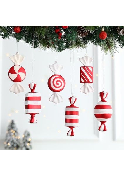 Şeker Kamışı Karışımı 6 Adet 6 Adet Noel Asılı Şeker Topları Kırmızı Beyaz Şeker Kolye Ev Partisi Noel Ağacı Süslemeleri Navidad Kış Yeni Yıl 2023 (Yurt Dışından) indirimleri