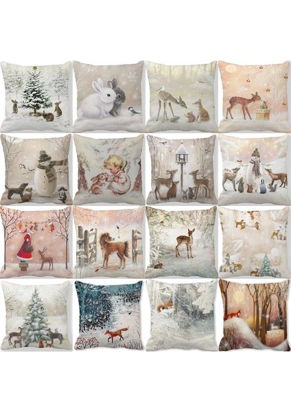 Stil 6 45 cm Merry Christmas Minder Örtüsü Noel Baba Elk Yastık Kılıfı 2022 Noel Navidad Doğum Noel Süs Yeni Yıl Aksesuarları (Yurt Dışından)