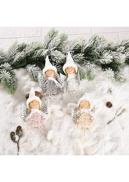 01-Beyaz 1pc Yeni Yıl Noel Peluş Melek Bebekler Sevimli Şapkalı Noel Ağacı Süs Noel Ev Dekorasyonu Bebek Kolye Çocuk Hediyesi 2021 (Yurt Dışından) fırsatları