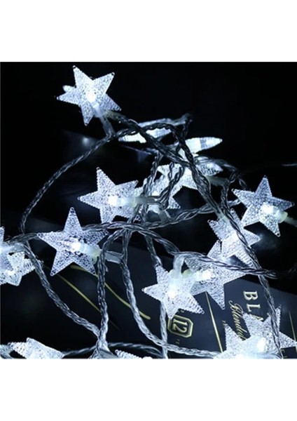 Yıldız Beyaz 6 M 40LED Noel Süslemeleri 2023 Kar Tanesi Dize Işıklar Ev Noel Ağacı Süsleme Yeni Yıl Festoon Çelenk Için Merry Christmas Dekor (Yurt Dışından)