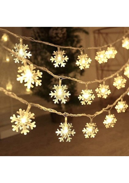Yıldız Beyaz 6 M 40LED Noel Süslemeleri 2023 Kar Tanesi Dize Işıklar Ev Noel Ağacı Süsleme Yeni Yıl Festoon Çelenk Için Merry Christmas Dekor (Yurt Dışından)