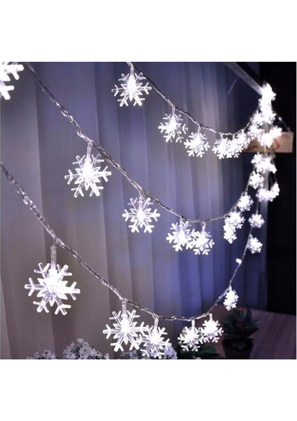 Yıldız Beyaz 6 M 40LED Noel Süslemeleri 2023 Kar Tanesi Dize Işıklar Ev Noel Ağacı Süsleme Yeni Yıl Festoon Çelenk Için Merry Christmas Dekor (Yurt Dışından)